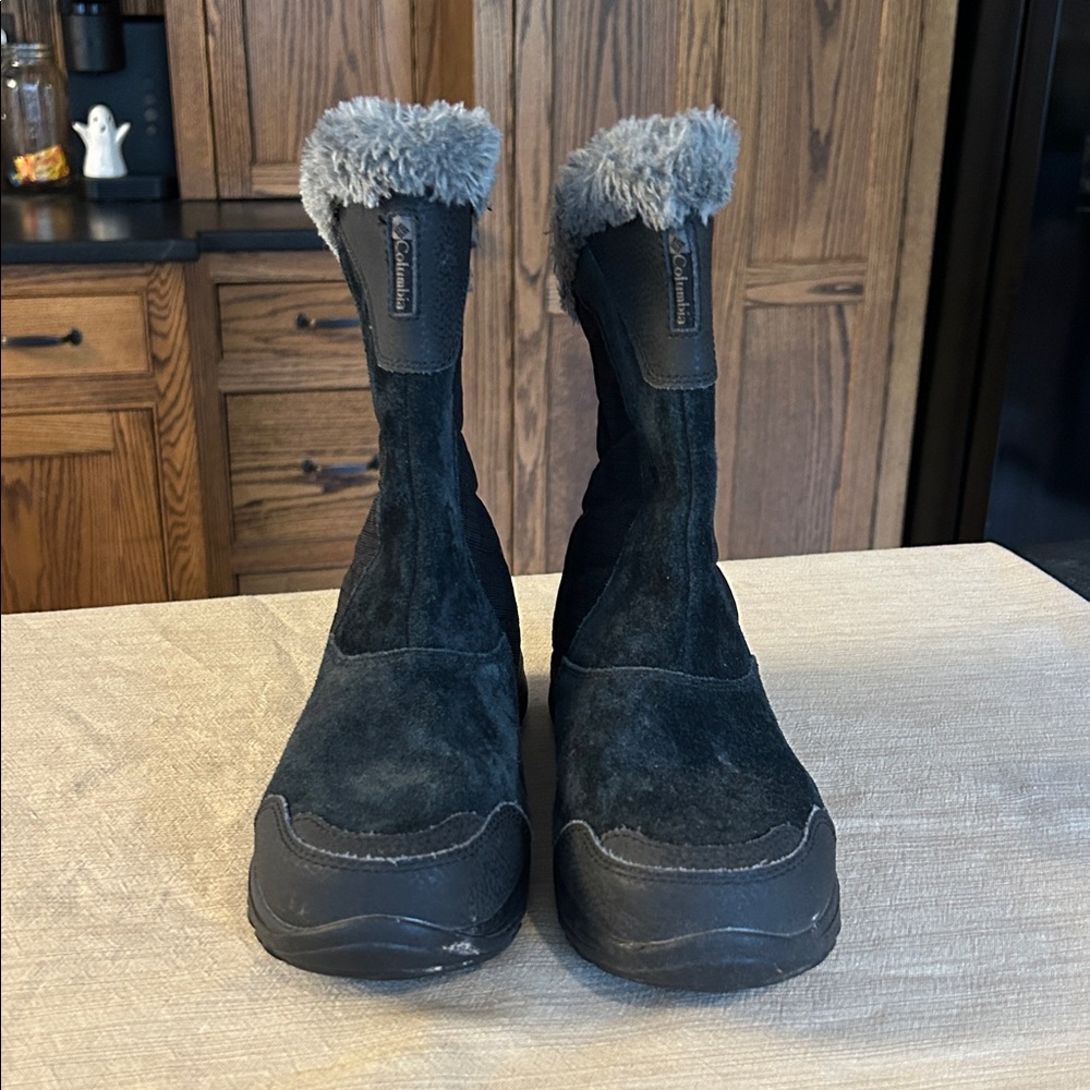 COLUMBIA Ice Maiden II Slip Boot Suede Waterproof Winter Snow Black women’s 6 - Picture 2 of 7